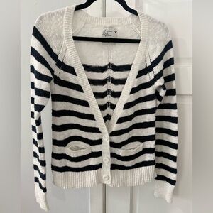 American Eagle Outfitters Navy and White Striped Sweater